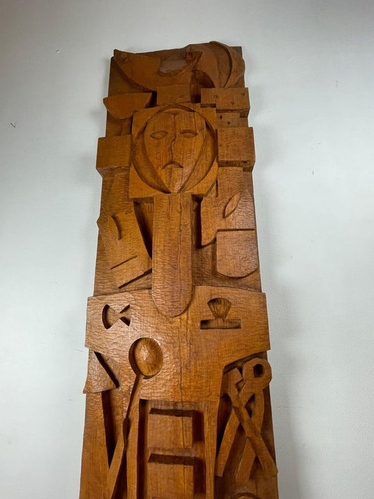 Cor Trillen, Arma Christi, Religious Art, 1960s, Wooden Carving