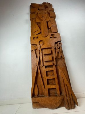 Cor Trillen, Arma Christi, Religious Art, 1960s, Wooden Carving-WQJ-1186482