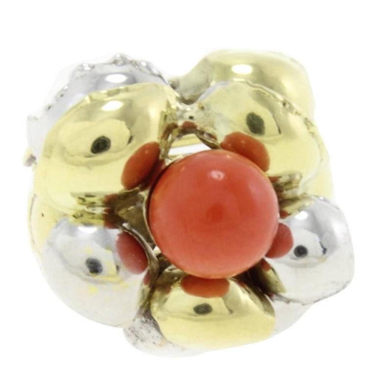 Coral 18kt Yellow Gold Ring