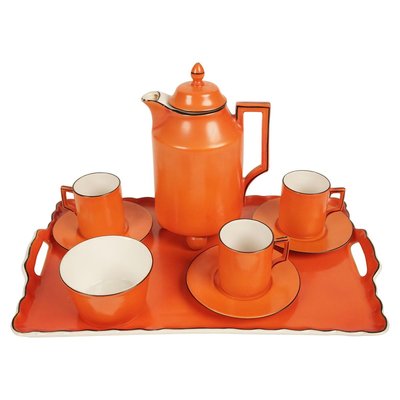 Coral Mocha Set in the Style of Dorothy Draper from Carlsbad, 1930s, Set of 9-BAF-763558