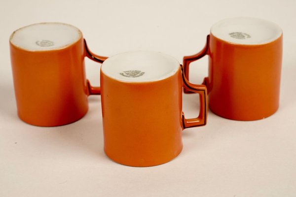 Coral Mocha Set in the Style of Dorothy Draper from Carlsbad, 1930s, Set of 9-BAF-763558