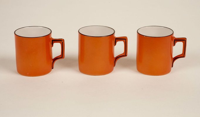 Coral Mocha Set in the Style of Dorothy Draper from Carlsbad, 1930s, Set of 9-BAF-763558