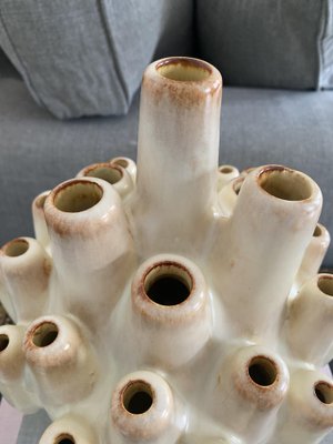 Coral-Shaped Italian Sculptural Beige Ceramic Vase attributed to Bertoncello, 1960s-JO-1746831