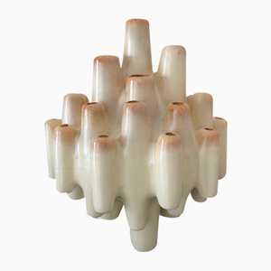 Coral-Shaped Italian Sculptural Beige Ceramic Vase attributed to Bertoncello, 1960s-JO-1746831