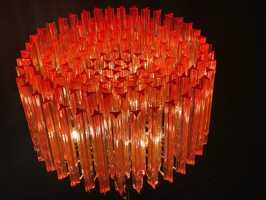 Coral Triedi Crystal Prism Chandeliers, Set of 2-MBH-1032448