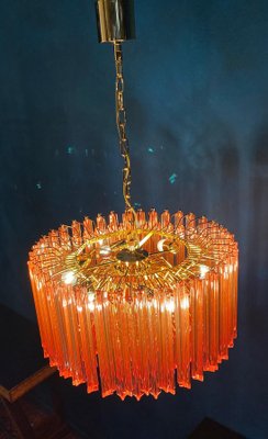 Coral Triedi Crystal Prism Chandeliers, Set of 2-MBH-1032448