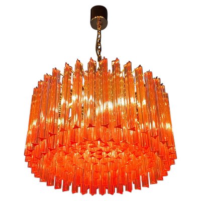 Coral Triedi Crystal Prism Chandeliers, Set of 2-MBH-1032448