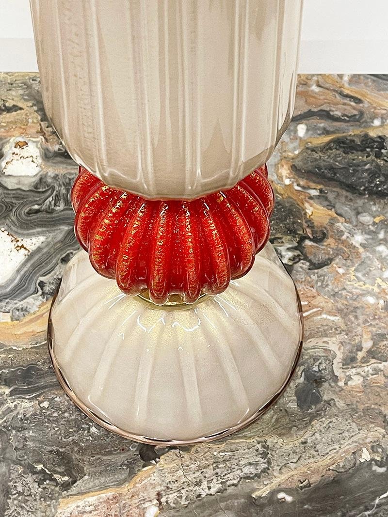 Cordonato D'Oro Table Lamps in Murano Glass from Barovier & Toso, 1980s, Set of 2