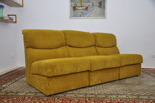 Corduroy Modular Sofa, 1970s, Set of 3