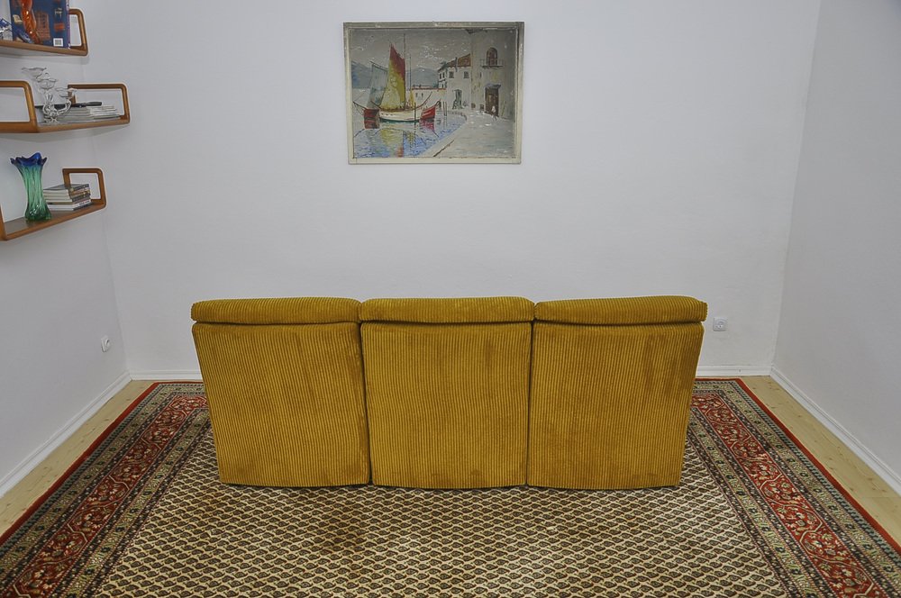 Corduroy Modular Sofa, 1970s, Set of 3