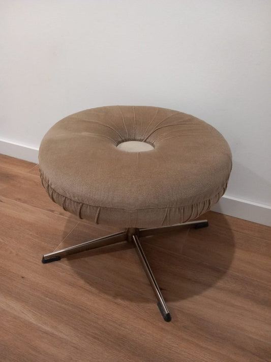 Corduroy Swivel Pouf from Isku, Finland, 1960s