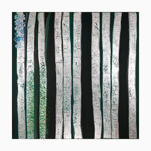 Corine Lescop, Silver Forest, 2018, Oil & Mixed Media on Canvas-CHG-916595