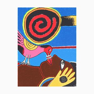 Corneille, Composition with Woman and Bird, 2002, Lithograph-MTD-1399909