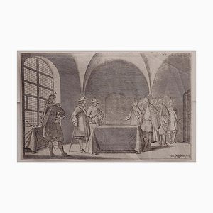 Cornelis Meyssens, Interior Meeting, Etching, 17th Century-ZCI-871777