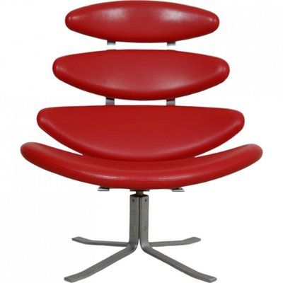 Corona Chair in Red Leather by Erik Jørgensen-MTD-2028745