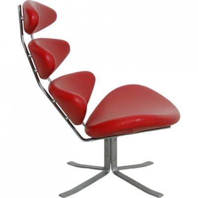 Corona Chair in Red Leather by Erik Jørgensen-MTD-2028745