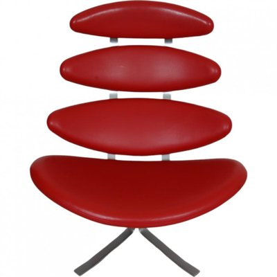 Corona Chair in Red Leather by Erik Jørgensen-MTD-2028745