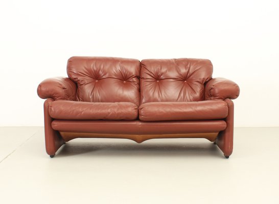 Coronado 2-Seater Sofa in Cognac Leather by Tobia Scarpa, 1969-UB-1806134