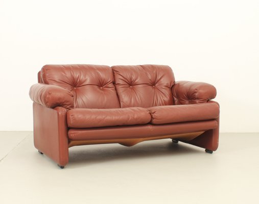 Coronado 2-Seater Sofa in Cognac Leather by Tobia Scarpa, 1969-UB-1806134