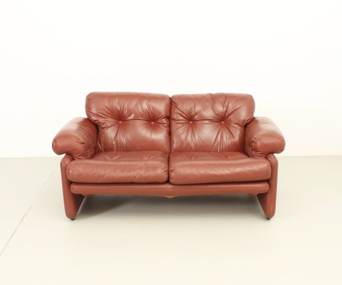 Coronado 2-Seater Sofa in Cognac Leather by Tobia Scarpa, 1969-UB-1806134