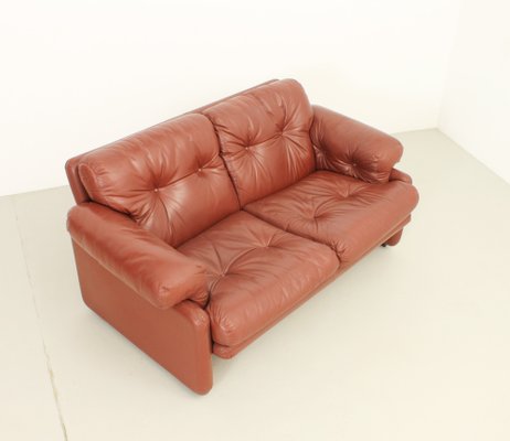 Coronado 2-Seater Sofa in Cognac Leather by Tobia Scarpa, 1969-UB-1806134