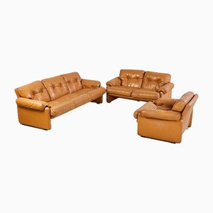 Coronado Leather Sofa Set, 1960s, Set of 3-CI-878441