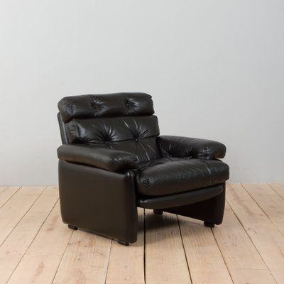 Coronado Lounge Armchair in Black Leather by Tobia Scarpa for C&B Italia, 1960s-UE-1410796