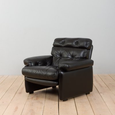 Coronado Lounge Armchair in Black Leather by Tobia Scarpa for C&B Italia, 1960s-UE-1410796