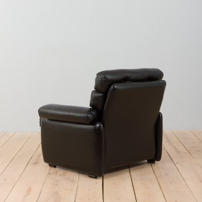 Coronado Lounge Armchair in Black Leather by Tobia Scarpa for C&B Italia, 1960s-UE-1410796