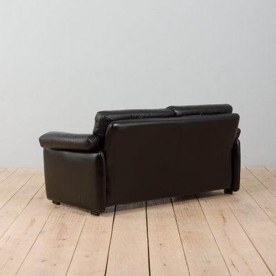 Coronado Sofa in Black Leather by Tobia Scarpa for C&B Italia, 1960s-UE-1410782