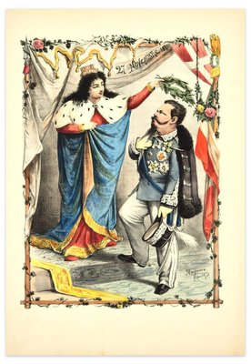 Coronation of Vittorio Emanuele II - Lithograph by A. Maganaro - 1872 1872-ZCI-759700