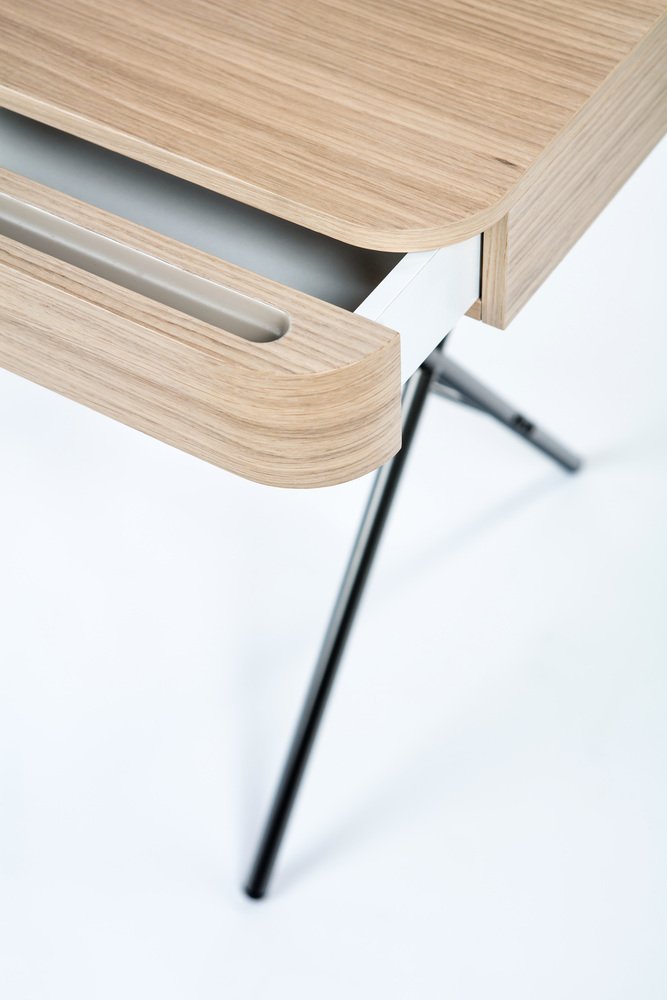 Cosimo Desk with Natural Oak Veneer and Glass Top by Marco Zanuso Jr. for Adentro, 2023