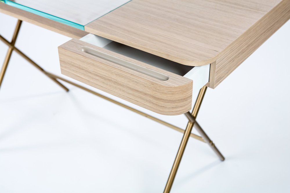 Cosimo Desk with Natural Oak Veneer Top by Marco Zanuso Jr. for Adentro, 2023