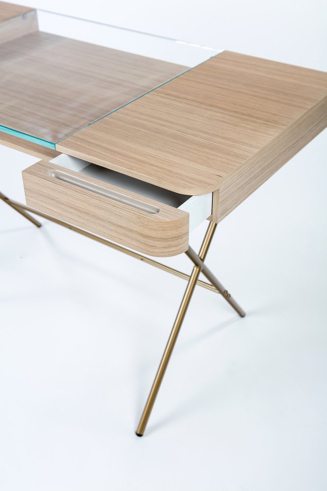 Cosimo Desk with Natural Oak Veneer Top by Marco Zanuso Jr. for Adentro, 2023