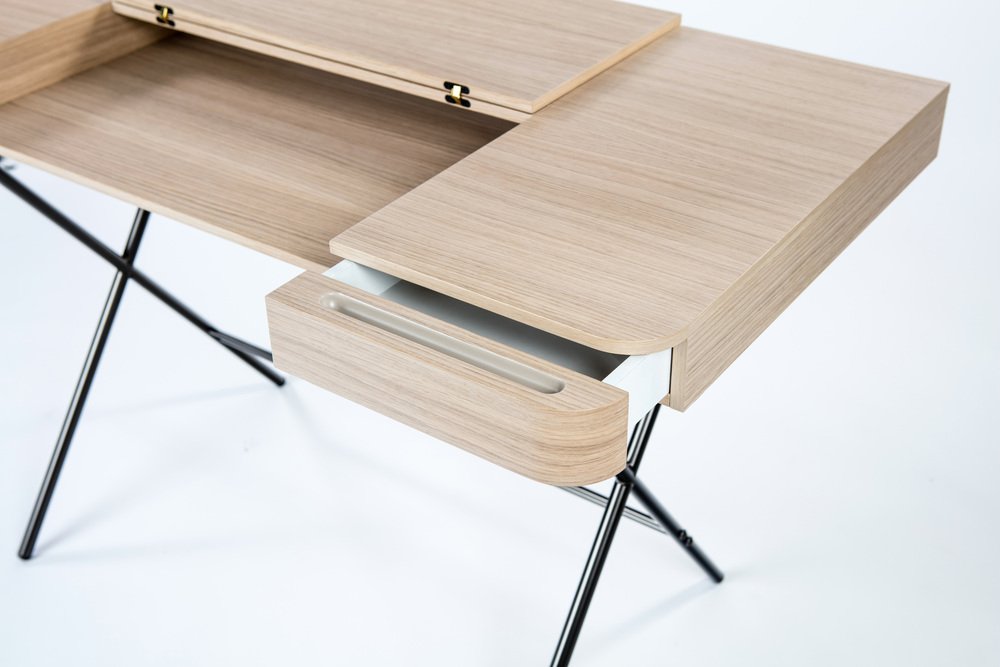 Cosimo Desk with Natural Oak Veneer Top by Marco Zanuso Jr. for Adentro