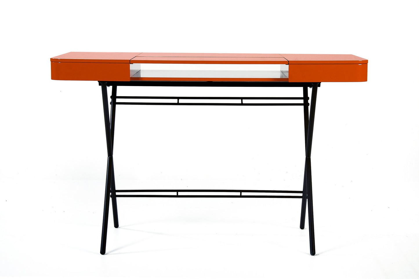 Cosimo Desk with Orange Glossy Lacquered Top by Marco Zanuso Jr. for Adentro, 2017