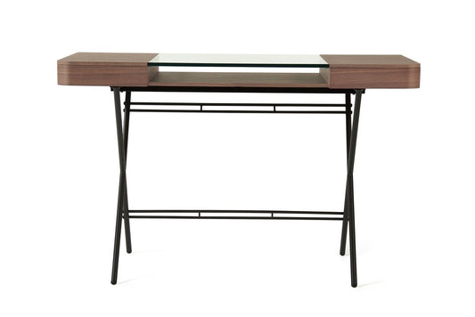 Cosimo Desk with Walnut Veneer and Bronze Lacquered Frame by Marco Zanuso Jr. for Adentro