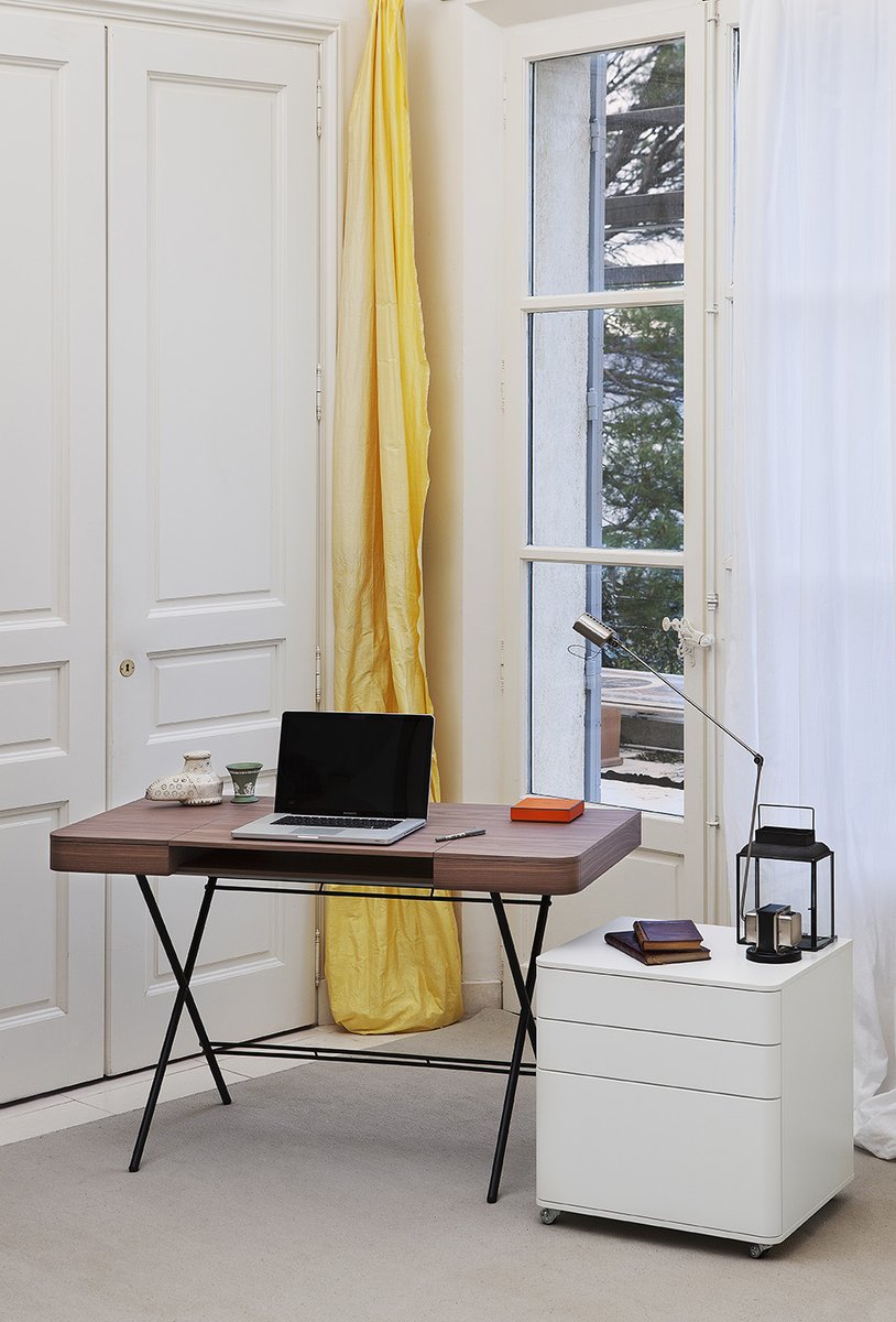 Cosimo Desk with Walnut Veneer Top & Dark Brown Frame by Marco Zanuso Jr. for Adentro, 2017