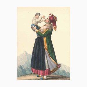 Costume dell'Isola di Procida - Watercolor by M. De Vito - 1820 ca. 1820 c.a.-ZCI-757868