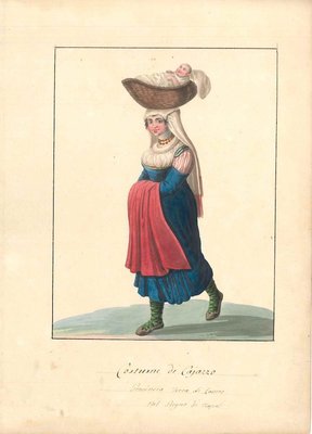 Costume di Cajazzo - Watercolor by M. De Vito - 1820 ca. 1820 c.a.-ZCI-759841