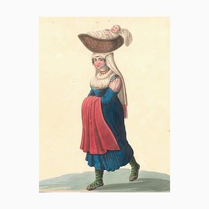 Costume di Cajazzo - Watercolor by M. De Vito - 1820 ca. 1820 c.a.-ZCI-759841