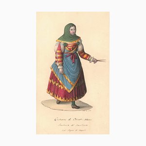 Costume di Chieuti Albanesi - Watercolor by M. De Vito - 1820 ca. 1820 c.a.-ZCI-758792