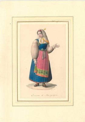 Costume di Massagrogna - Watercolor by M. De Vito - 1820 ca. 1820 c.a.-ZCI-757850