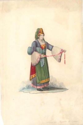 Costume di Parghelia di Calabria - Watercolor by M. De Vito - 1820 ca. 1820 c.a.-ZCI-757861