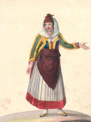 Costume di Procida - Watercolor by M. De Vito - 1820 ca. 1820 c.a.-ZCI-757864