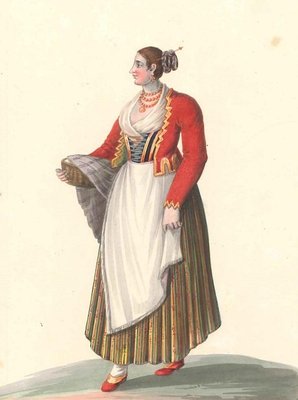 Costume di Sorrento - Watercolor by M. De Vito - 1820 ca. 1820 c.a.-ZCI-757845