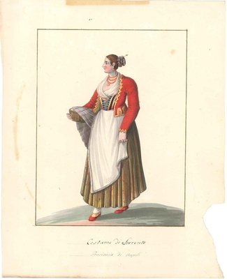 Costume di Sorrento - Watercolor by M. De Vito - 1820 ca. 1820 c.a.-ZCI-757845