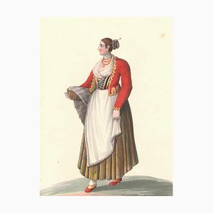 Costume di Sorrento - Watercolor by M. De Vito - 1820 ca. 1820 c.a.-ZCI-757845