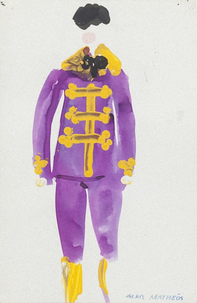 Costume Mixed Media on Paper by Alkis Matheos