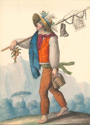 Costume napolitano, il ritorno di Montevertigine - Watercolor by M. De Vito 1820 c.a.-ZCI-757893